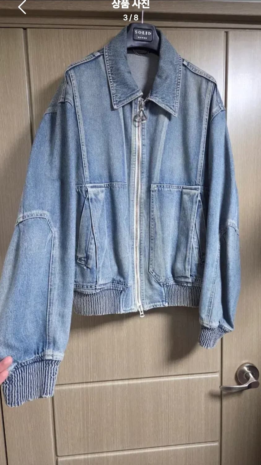 50) 솔리드옴므 23ss 블루 데님 집업 봄버 자켓 상품이미지3