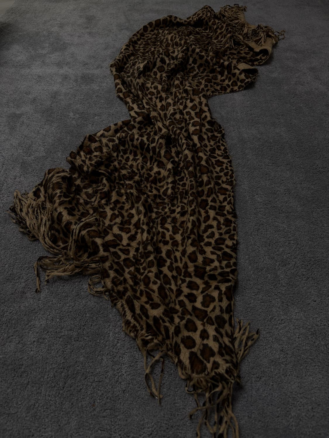 Vintage v-kei punk mood leopard scarf 상품이미지1