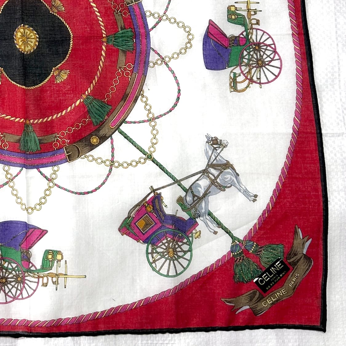 셀린느 그래픽 프린팅 쁘띠 스카프 손수건 새상품 정품 상품이미지2
