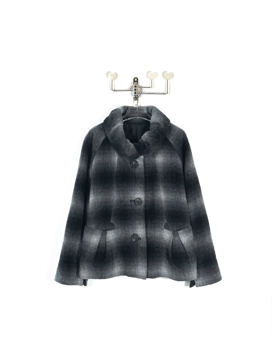 빈티지 울 블렌드 퍼프 카라 숏 코트 자켓 상품이미지1