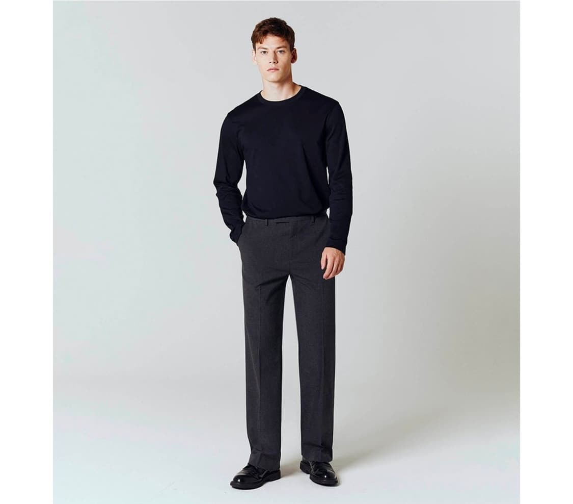 컨셉원 TR 히든밴딩 세미와이드/스트레이트핏 슬랙스 그레이 상품이미지1