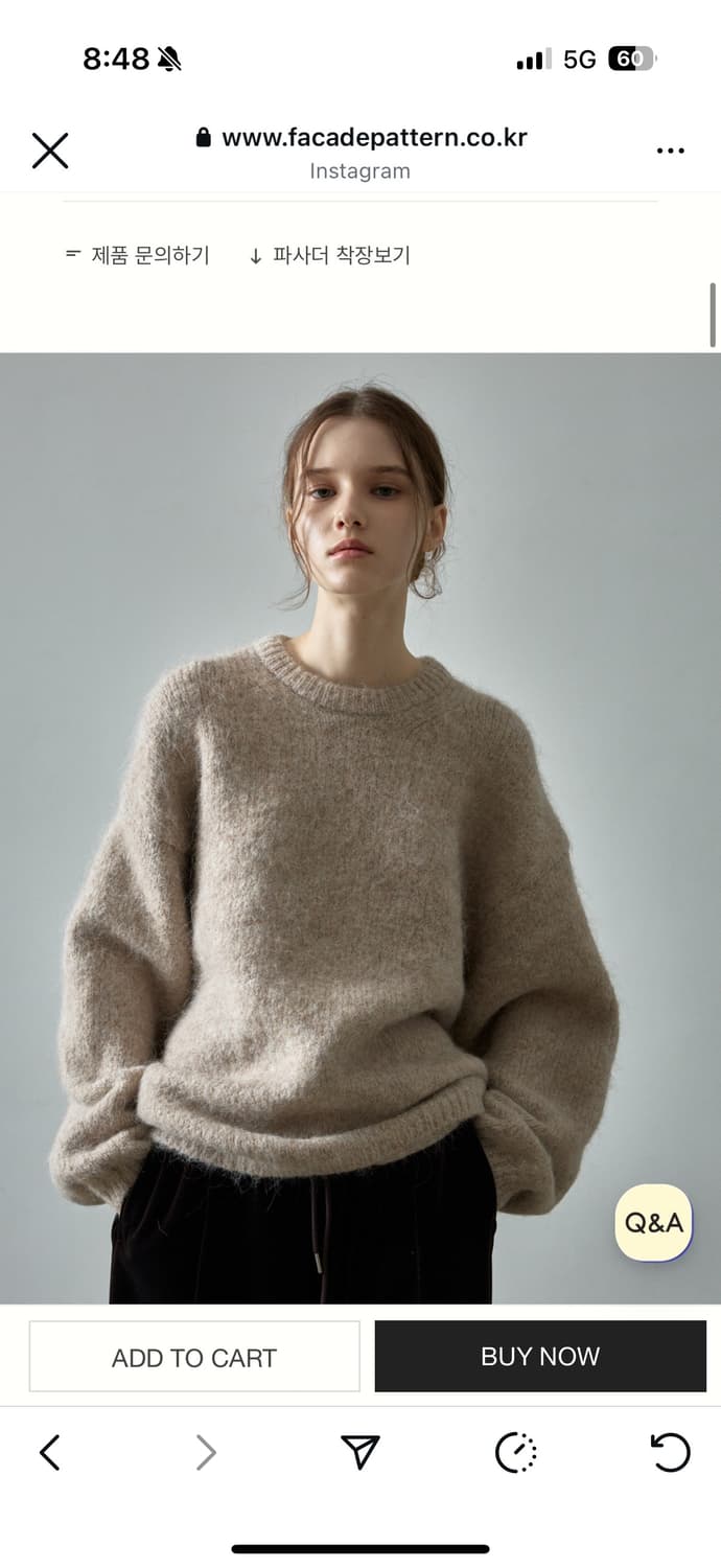 파사드패턴 알파카 클라우드 니트 (1회 착용) 상품이미지1