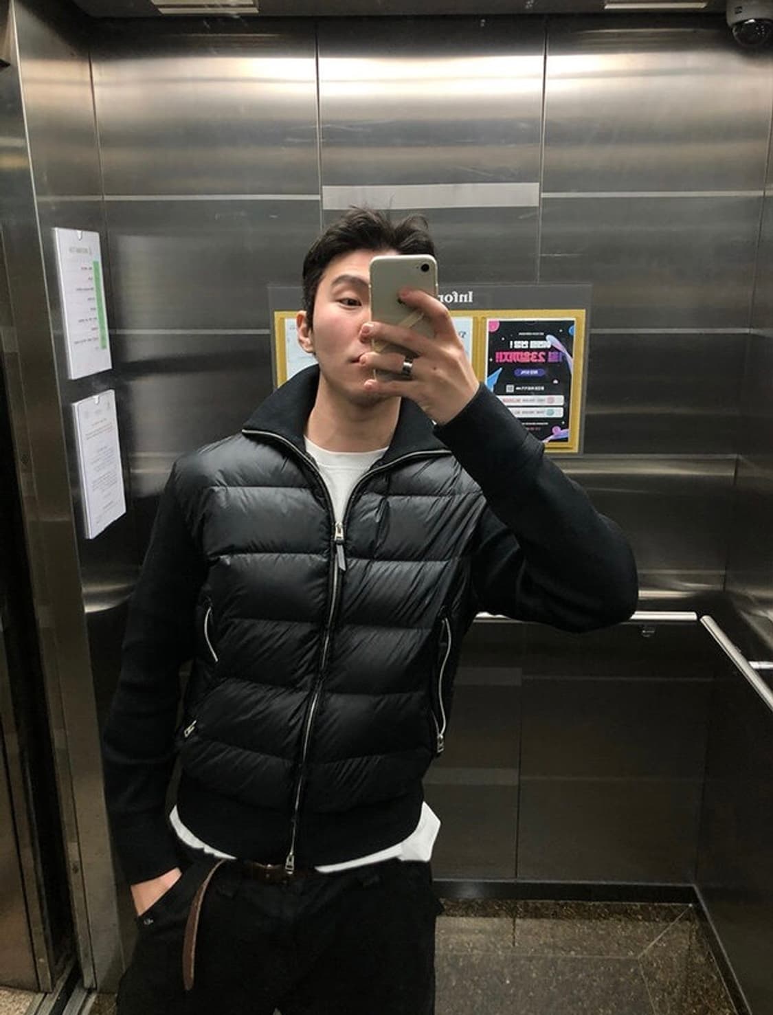 유먼트 덕다운 니트 패딩 블랙 M 상품이미지1