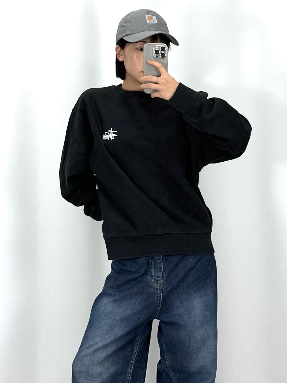 루키CK9748: 스투시 블랙 맨투맨  상품이미지2