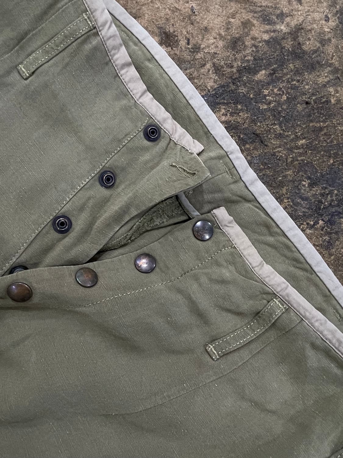 아르마니/카키 린넨 와이드팬츠(30“) 상품이미지3