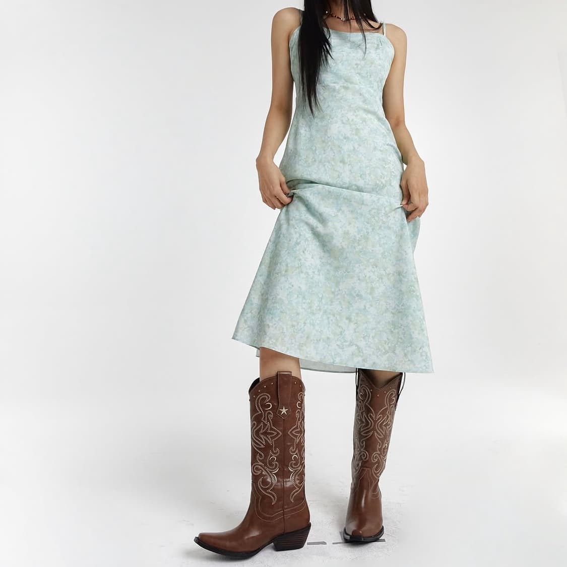 [새상품] 루루서울 해피 아워 드레스 그린 민트 상품이미지3