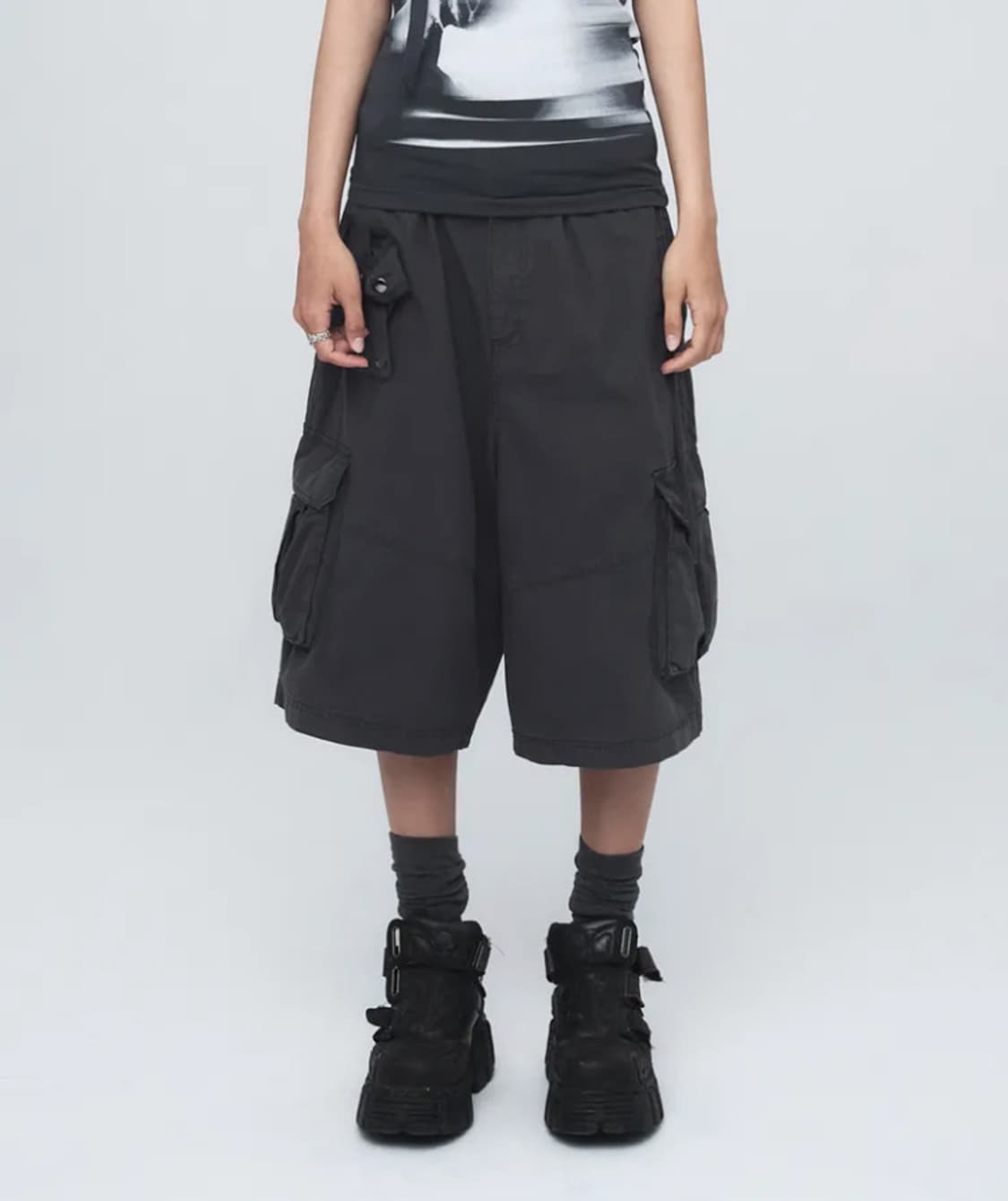 나체 WASHING CARGO HALF PANTS (UNISEX) CHA 상품이미지1