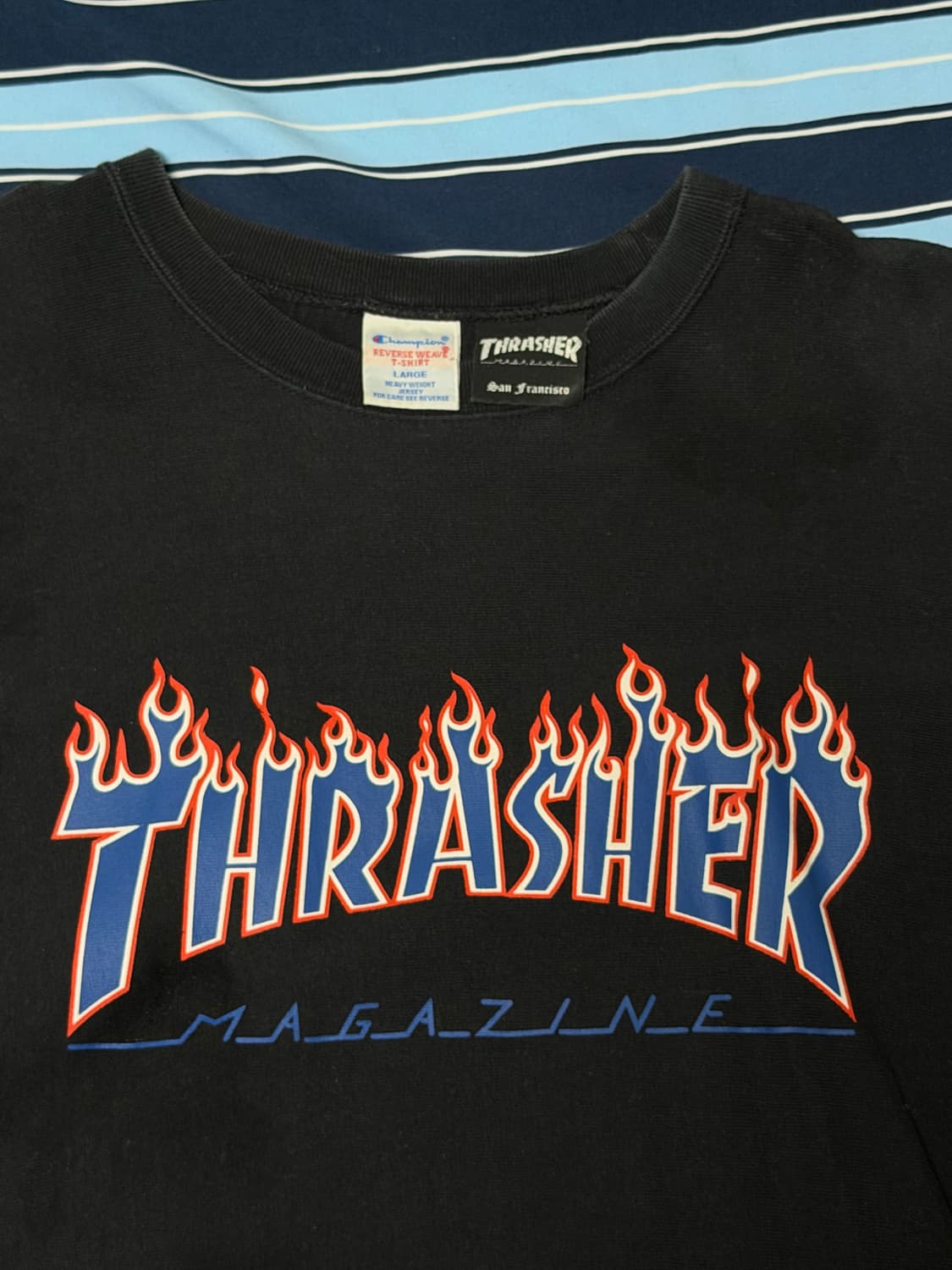 Thrasher Flame Logo Tee on Champion Body 상품이미지2