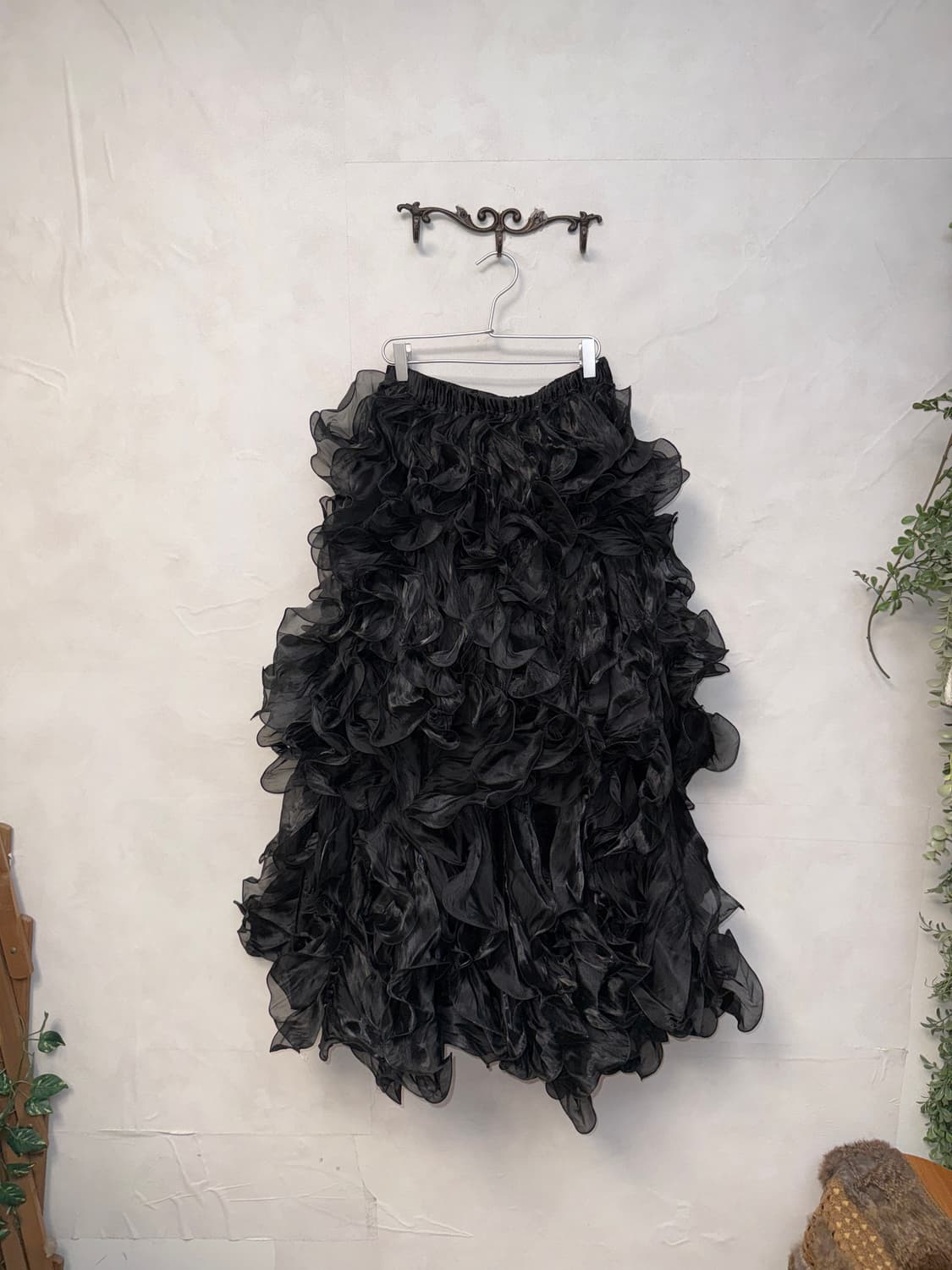 Black ruffle layered maxi cancan skirt 상품이미지1