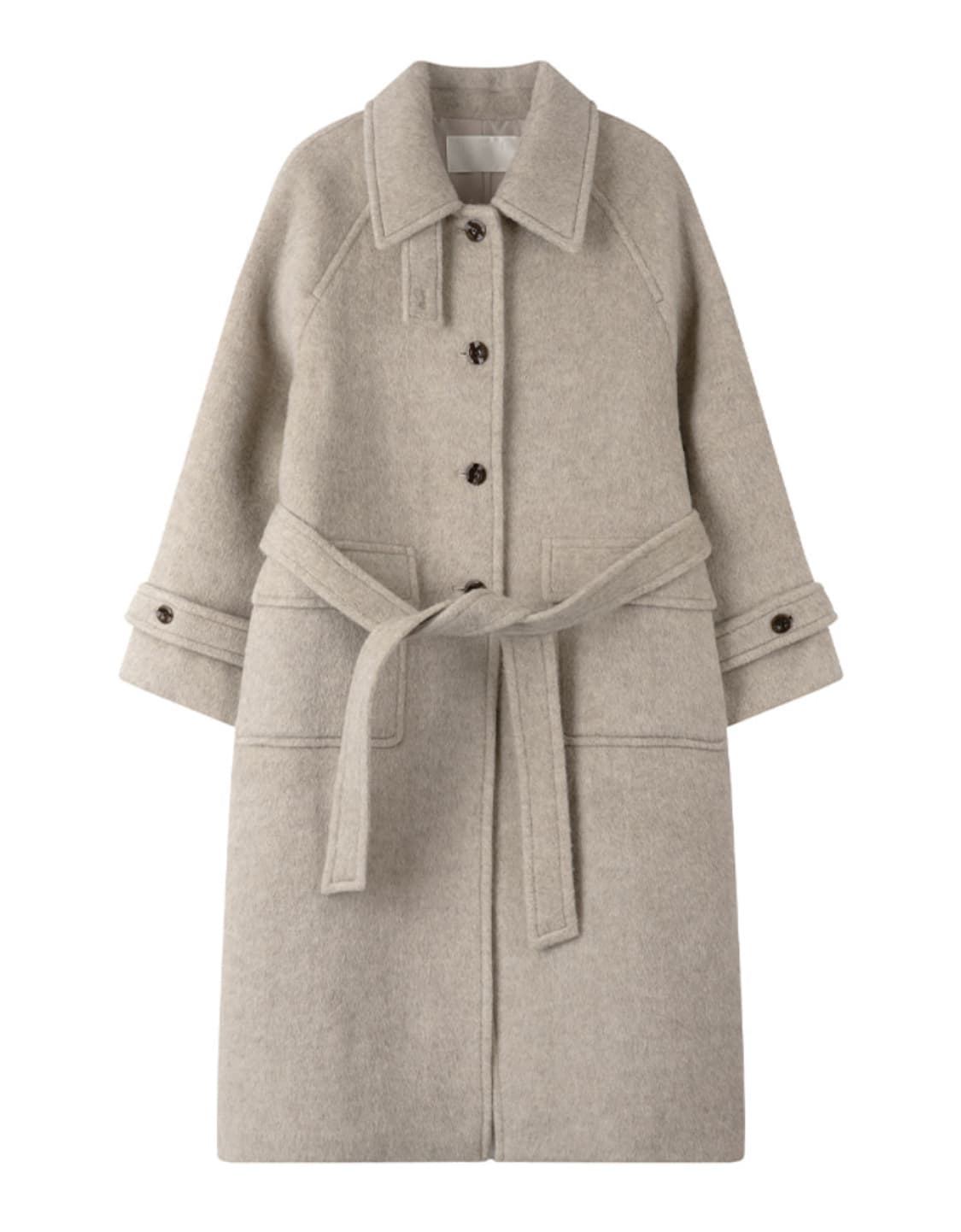 드로우핏우먼 래빗 앙고라 울 발마칸 롱 코트 오트밀 상품이미지3