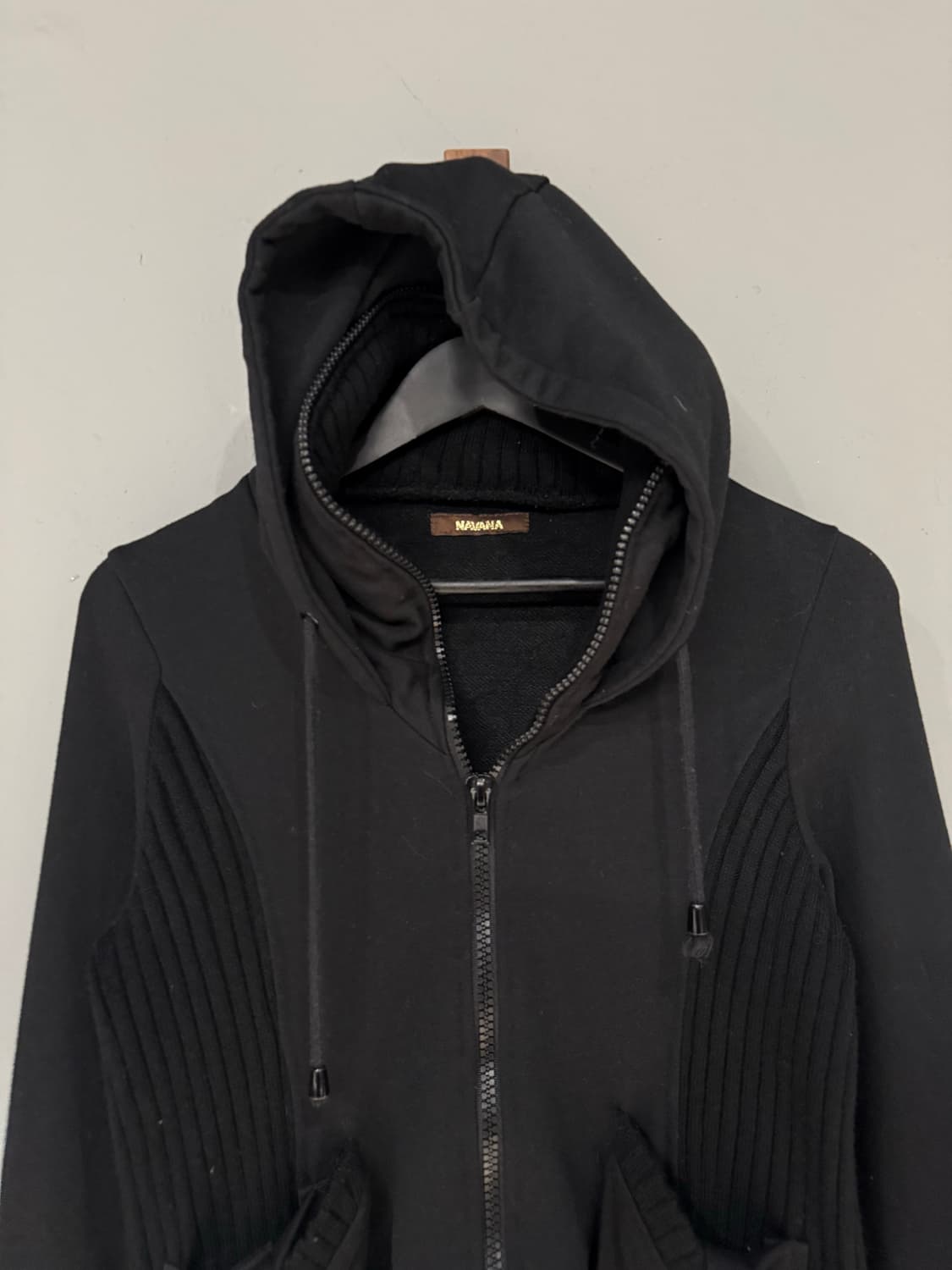 ribbed detail layered collar hood zip-up 상품이미지6