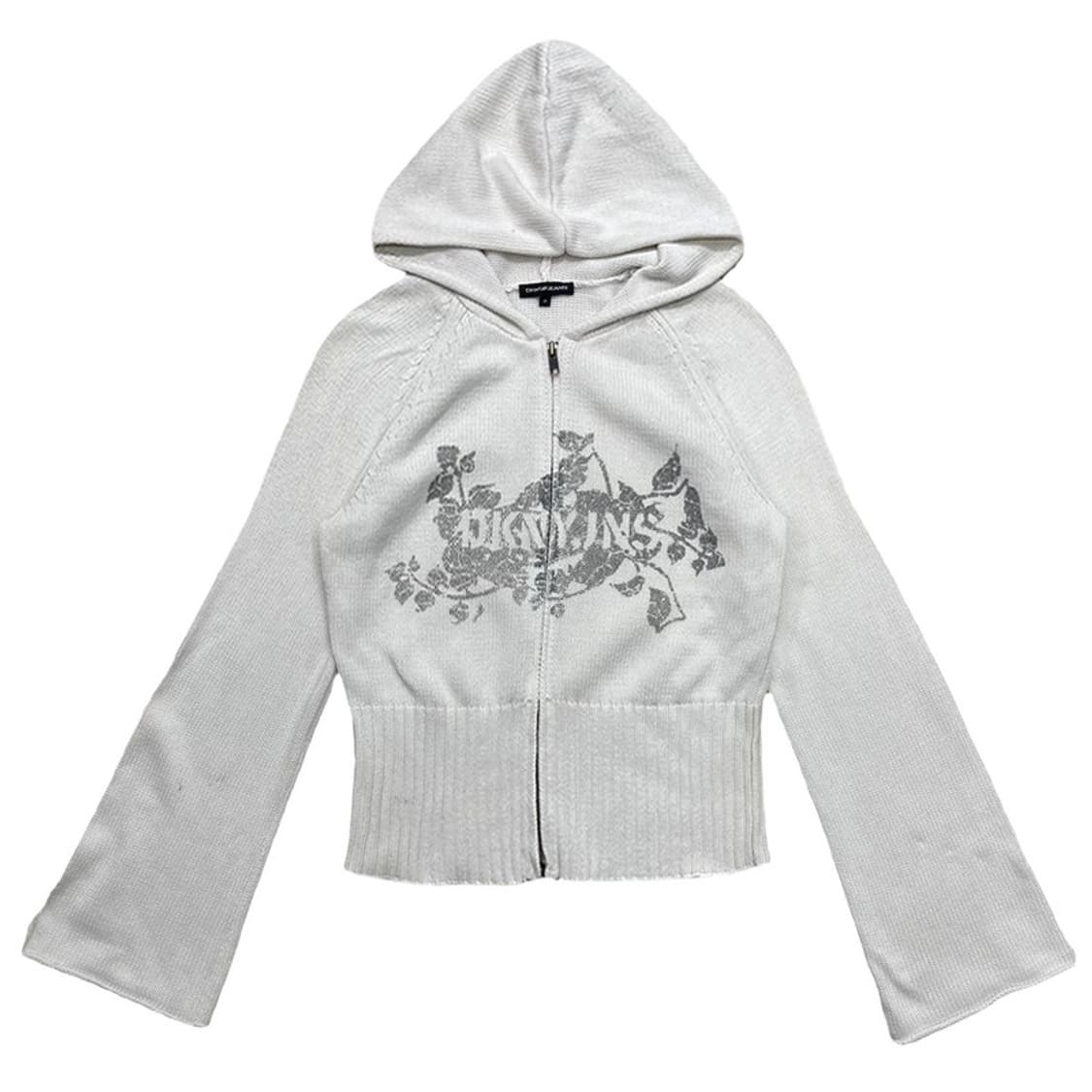 디케이엔와이 진스 화이트 크롭 후드 집업 스웨터 M 상품이미지1