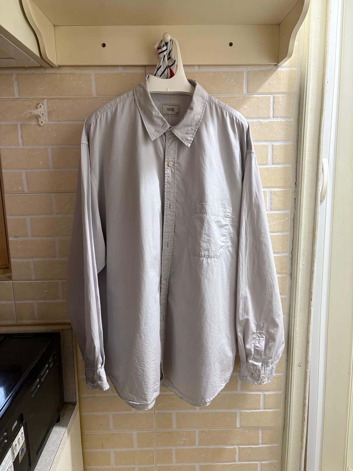 어나더오피스 가먼트 볼드 셔츠 도브 컬러 3사이즈 상품이미지3