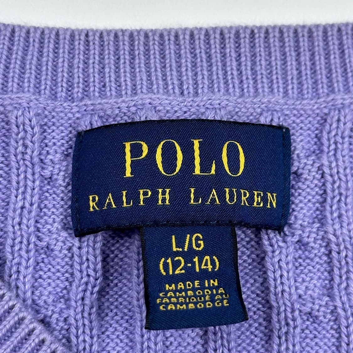 폴로 랄프로렌 포니 걸즈 퍼플 니트 가디건 (실측 XS 여성추천) 상품이미지5
