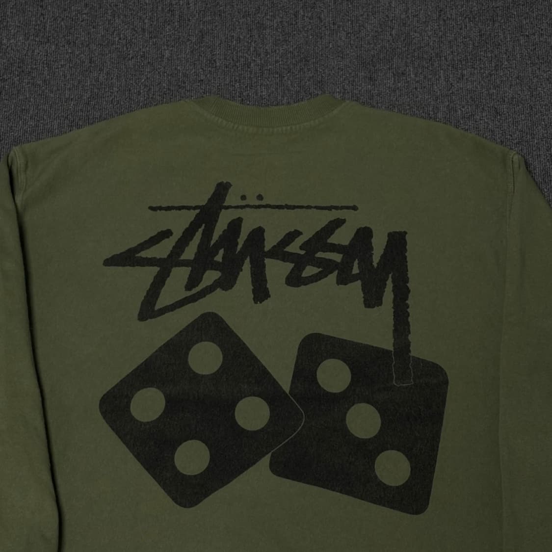 공홈 정품) 스투시 다이스 피그먼트 다이드 크루넥 아티초크 상품이미지2