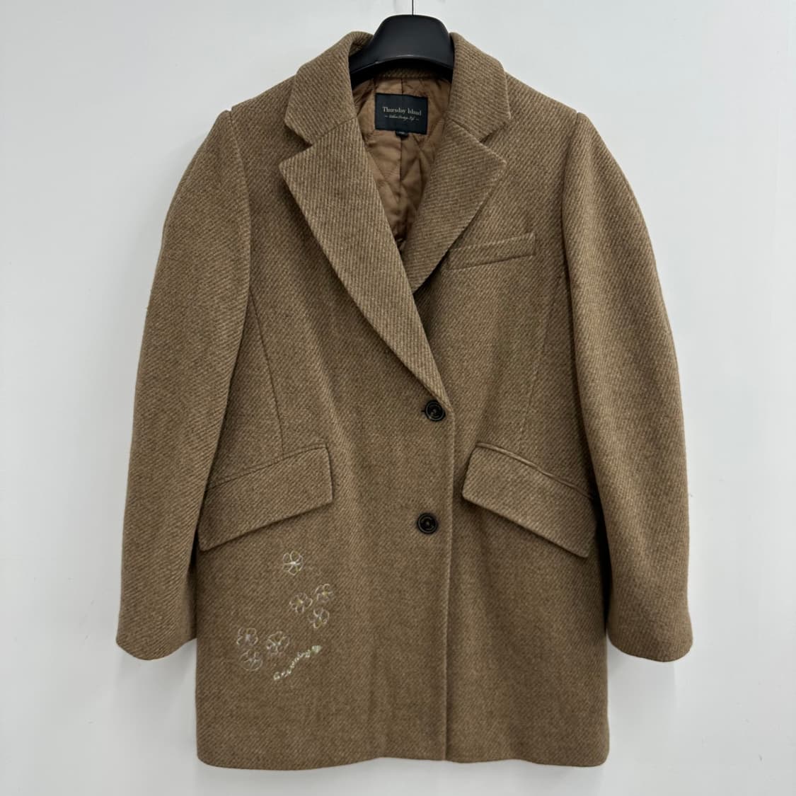 95 써스데이아일랜드 여자 울 알파카 하프코트 상품이미지1