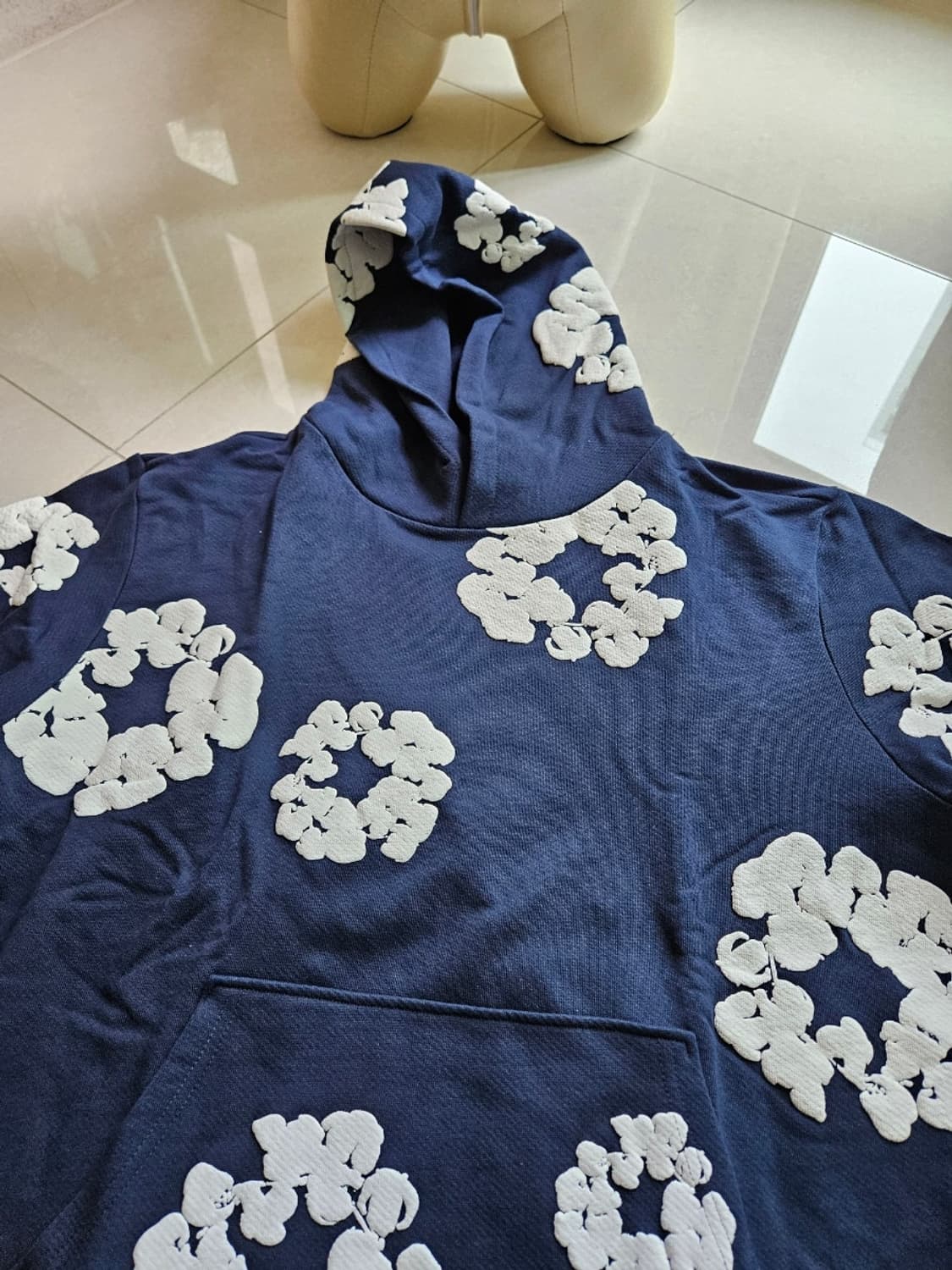 데님 티어스 네이비 후드 L 급처  상품이미지1