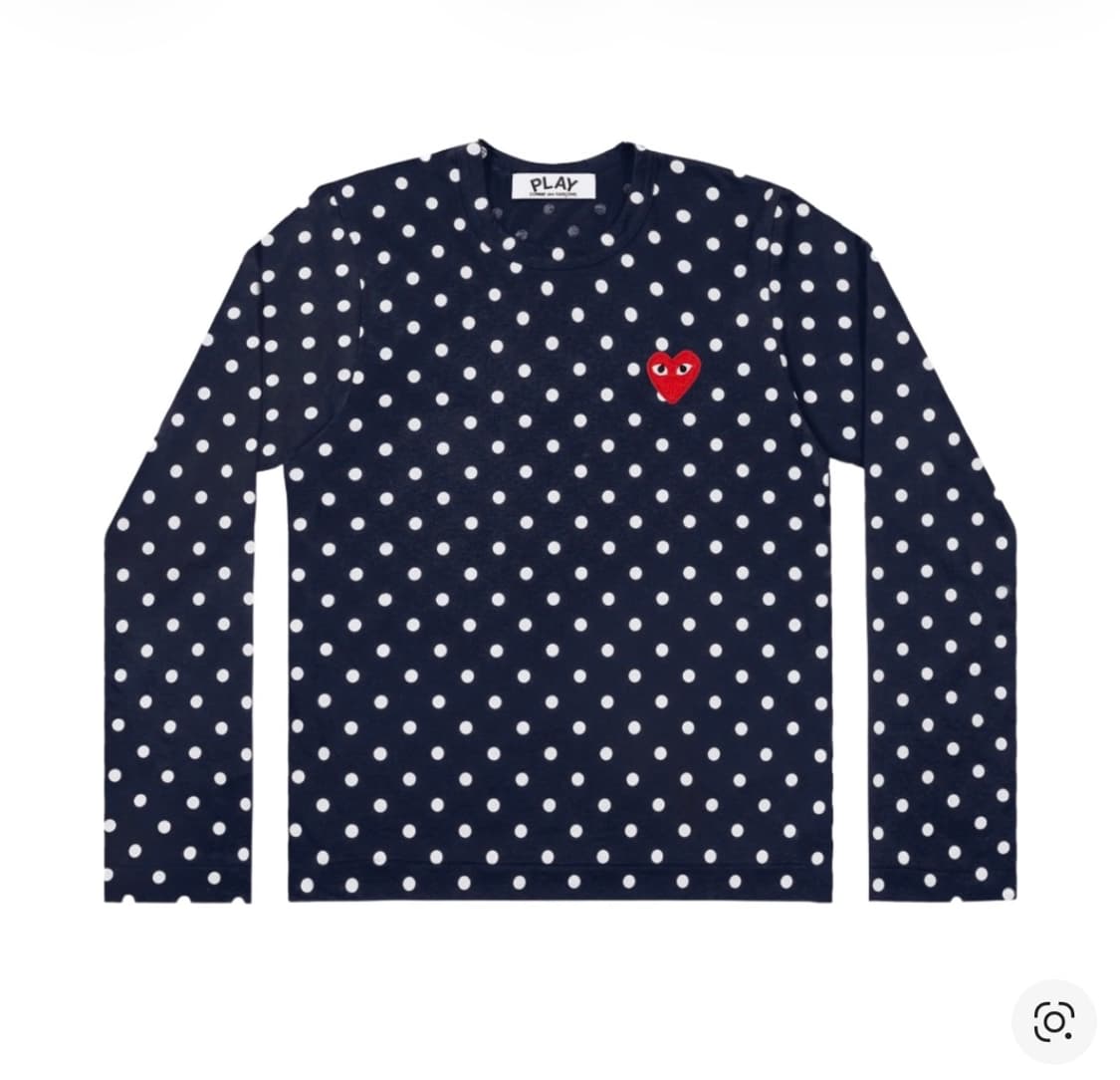 꼼데가르송 폴카 닷 티셔츠 네이비 상품이미지1