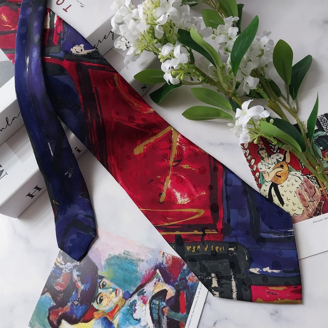 미쏘니 실크 멀티 컬러 아트 패턴 넥타이 9.2cm A+등급 K1799
 상품이미지3