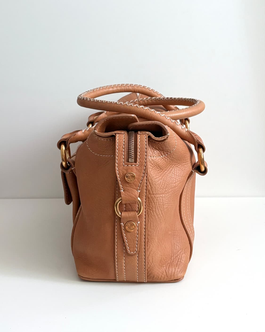 CELINE 셀린느 스티치 보스턴 백 카멜 상품이미지5