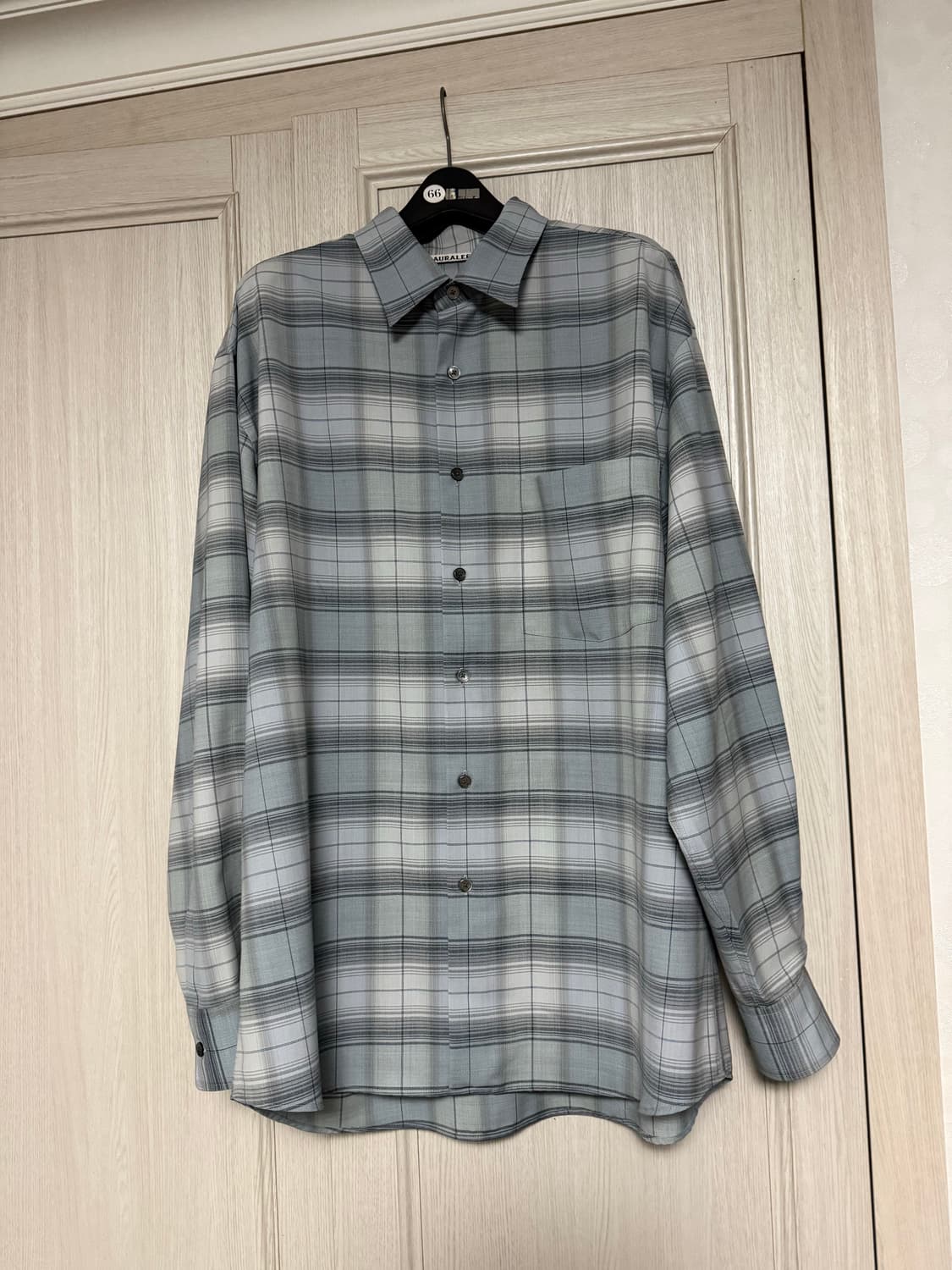 [4] 오라리 25ss 슈퍼 라이트 울 체크 셔츠 상품이미지2