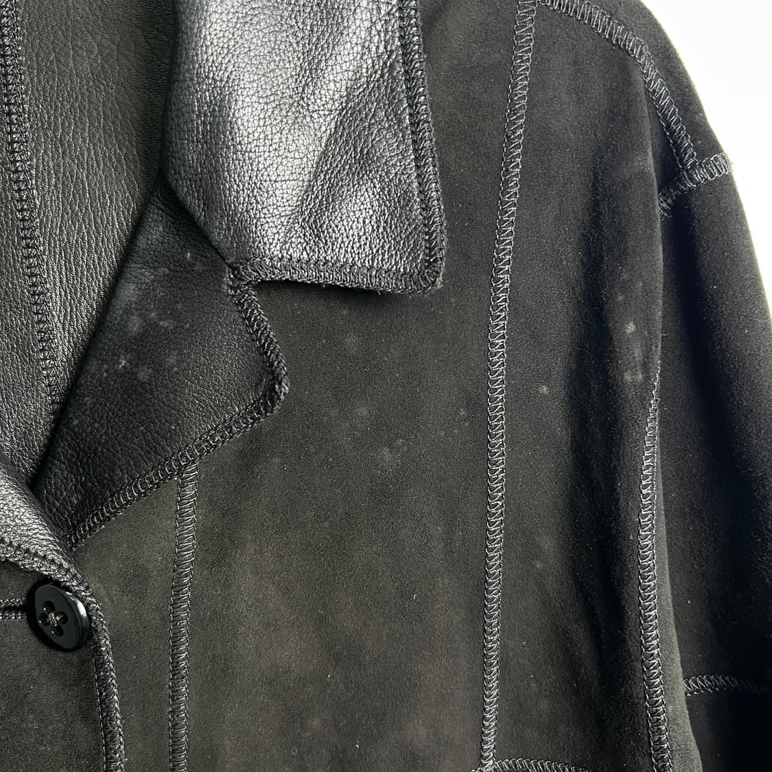 VTG 빈티지 블랙 스웨이드 레더 리버시블 코트 46 상품이미지5