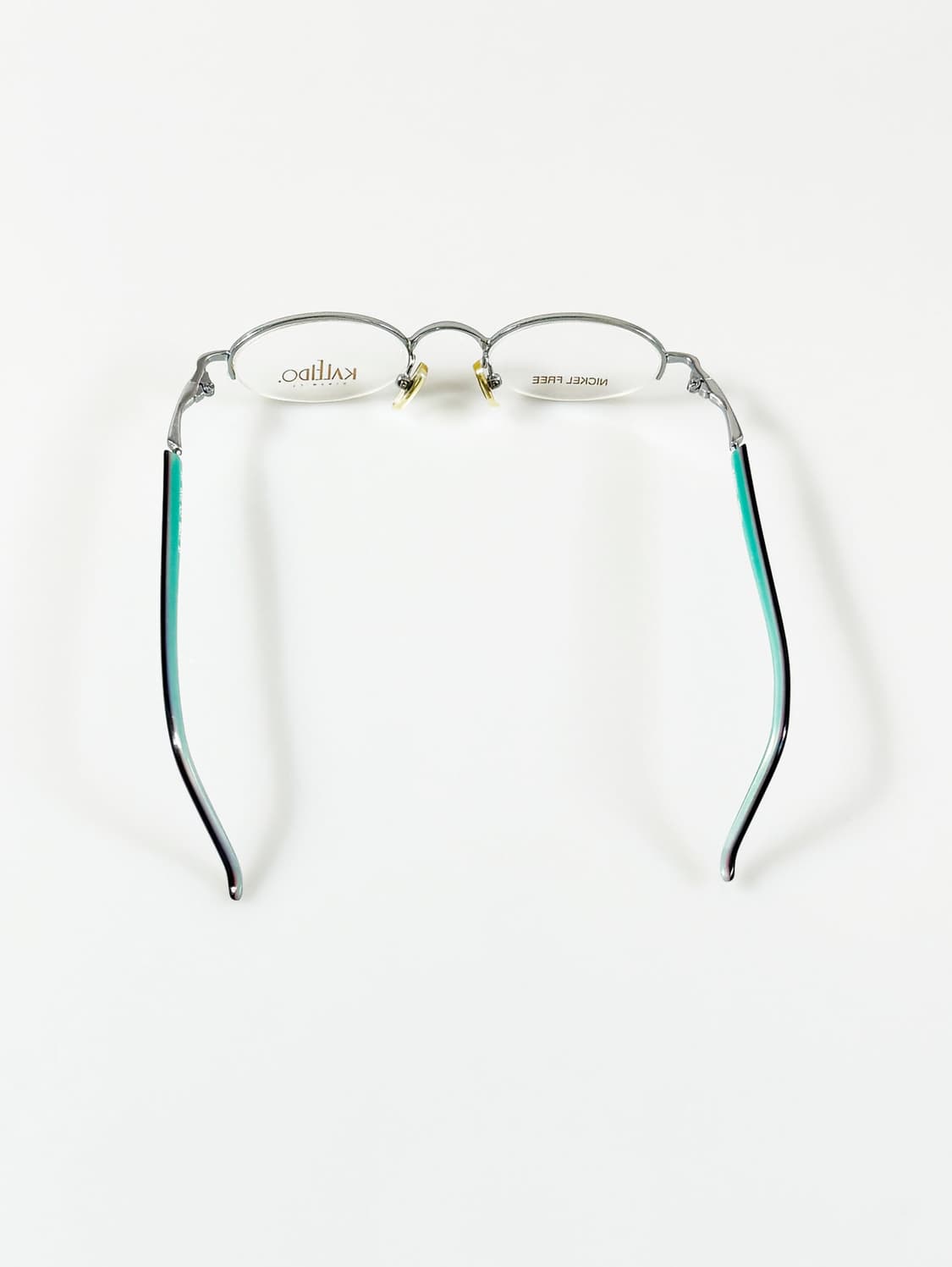 90s KALEIDO 실버 오벌 메탈 반무테 빈티지  안경 상품이미지5