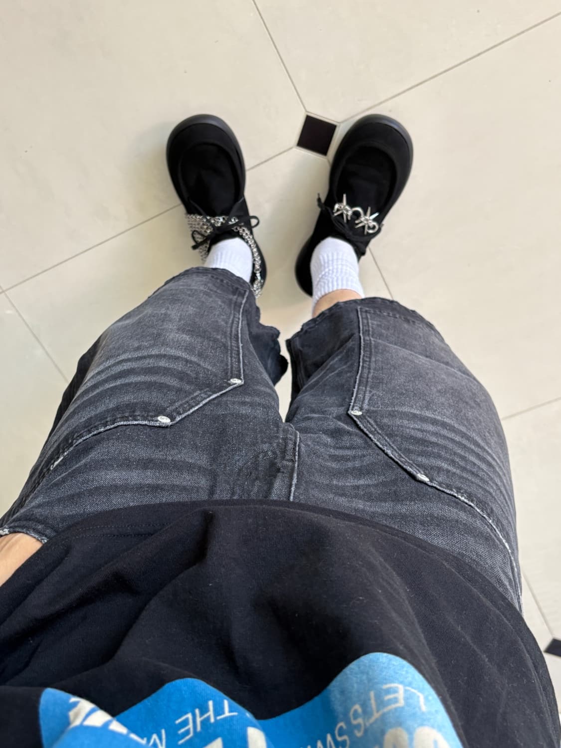 double knee baggy shorts 상품이미지4