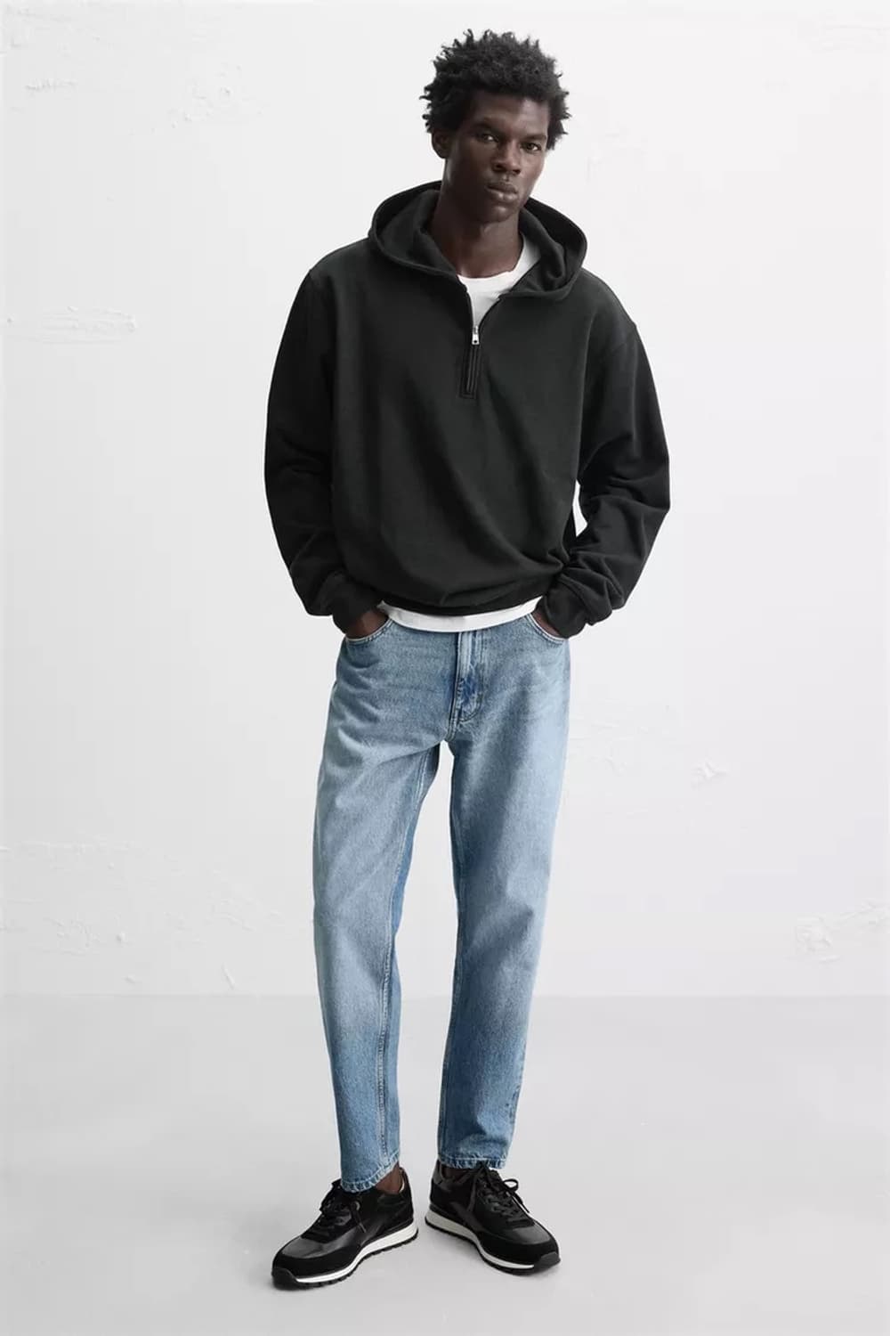 자라 오리진 블랙 스웨이드 나일론 슈즈 상품이미지1