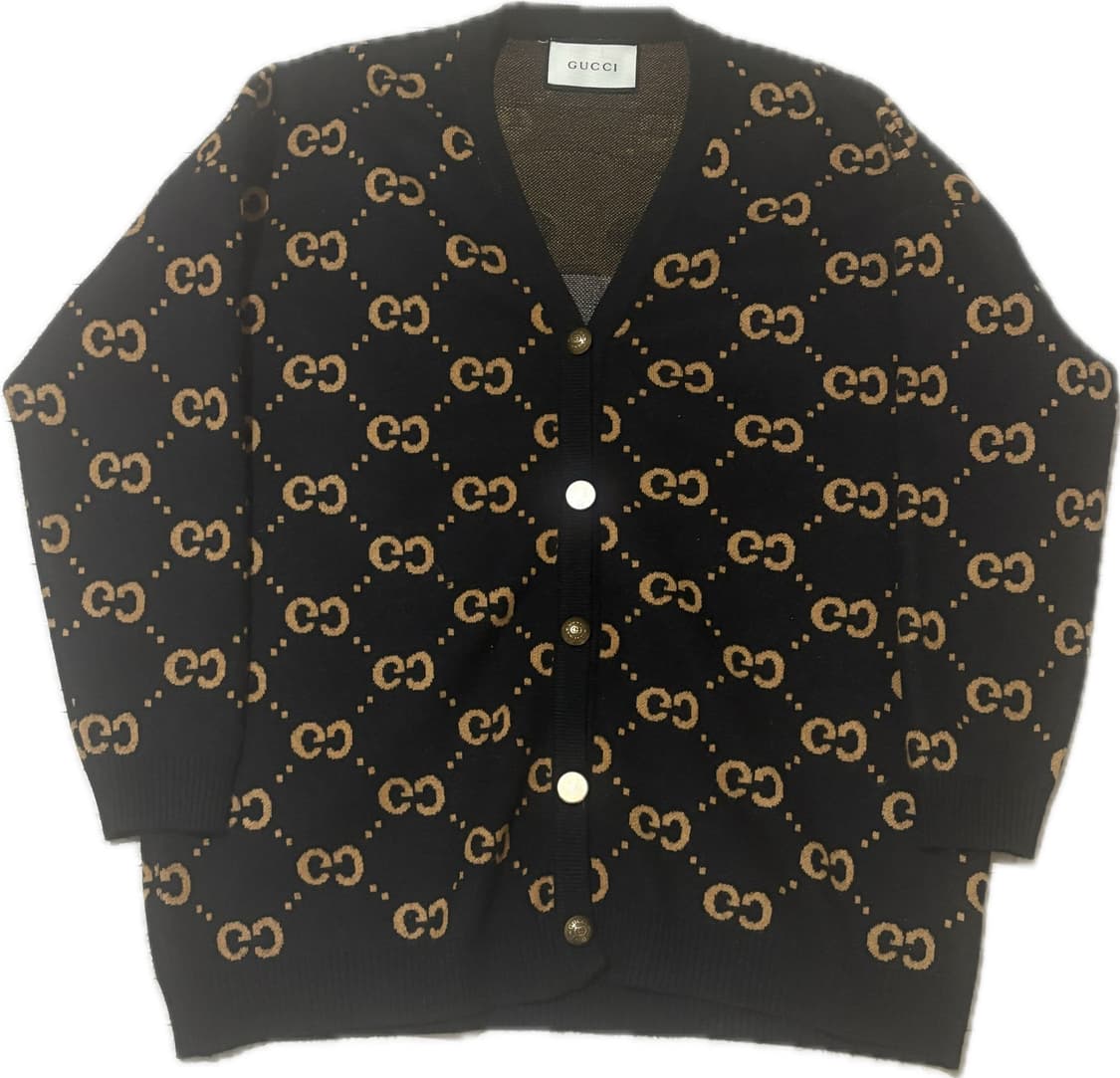 구찌 GG패턴 곰돌이 가디건 블랙L 상품이미지1