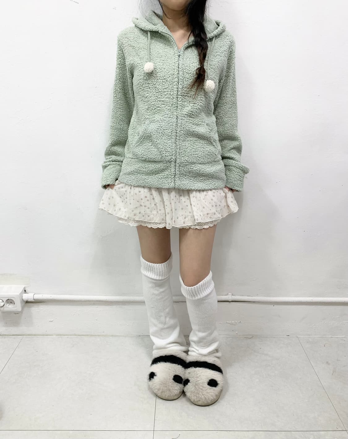 [PETIT MARAIS] 민트 폼폼이 폭닥 후드집업 상품이미지2