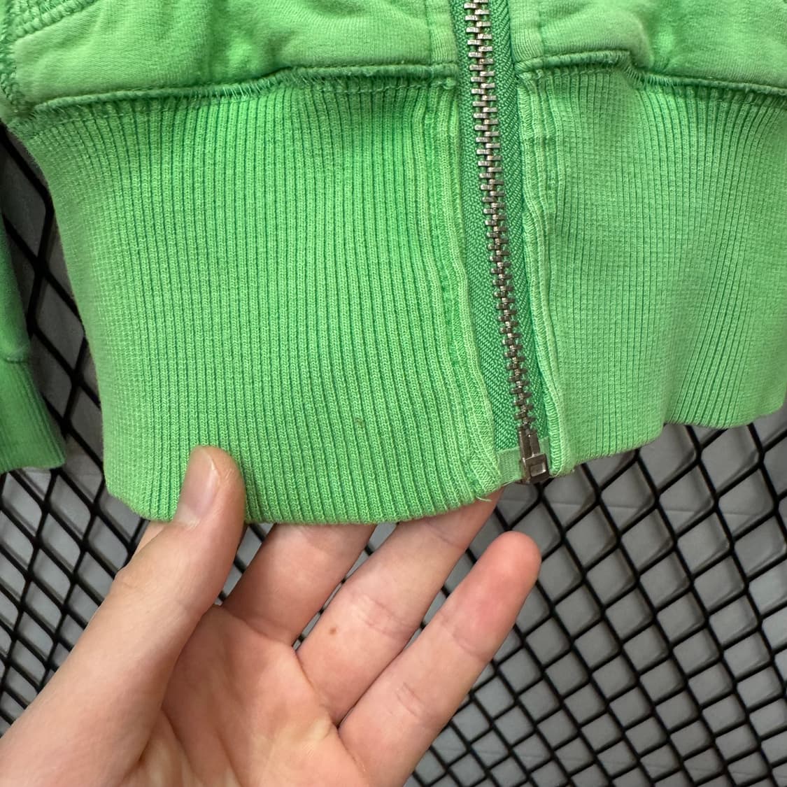 00s 디젤 집업 자켓 후면 빅 로고 프린팅 포인트 그린 상품이미지10