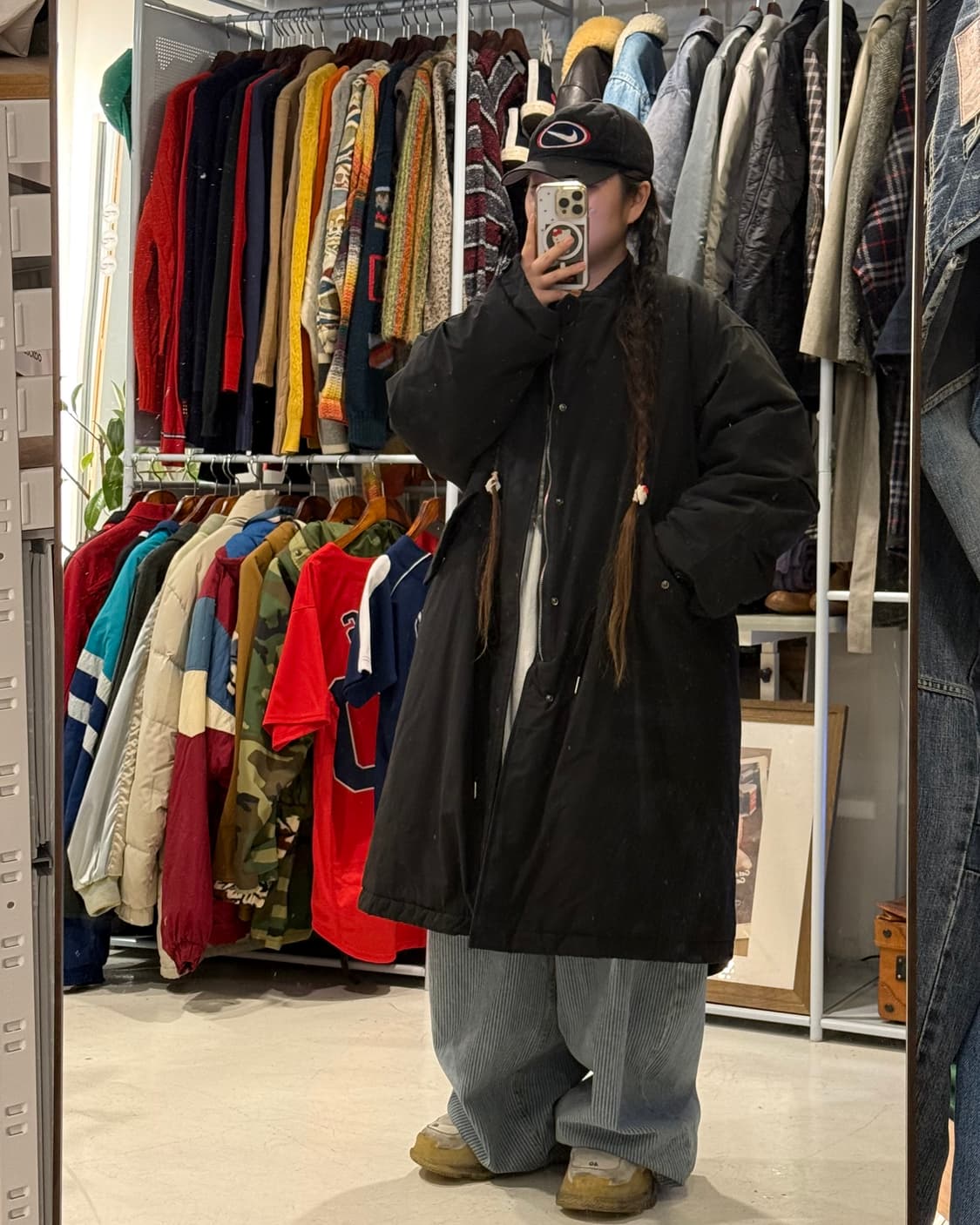 Vintage 블랙 피쉬테일 패딩 점퍼  상품이미지2