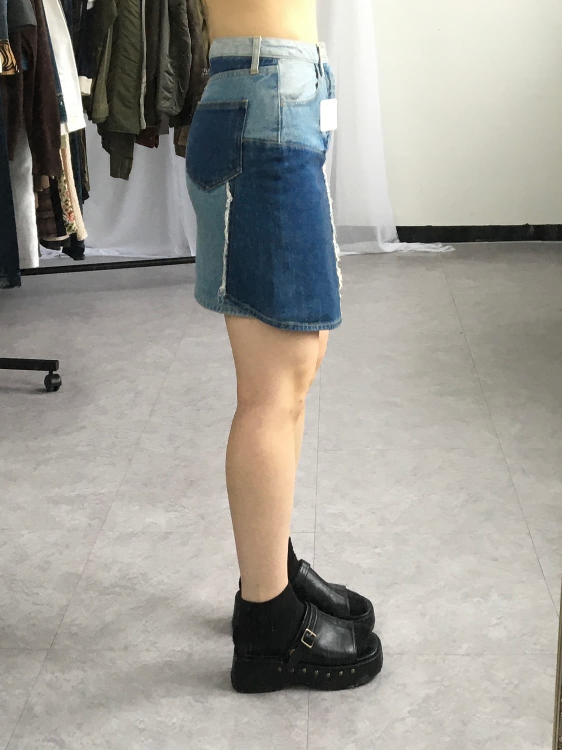 Cecil mcbee patch work denim skirt 상품이미지5