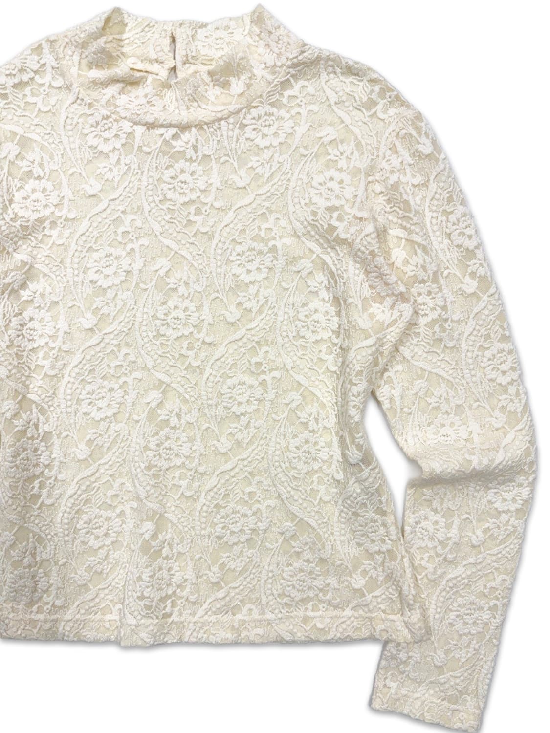 빈티지 아이보리 레이스 시스루 레이어드티 상품이미지2