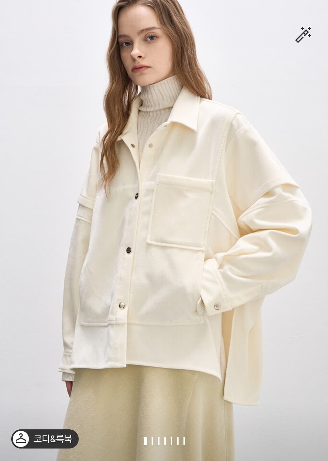 한섬 시스템 2024 오버핏 포켓 디테일  셔츠 자켓 82-94-160 상품이미지1