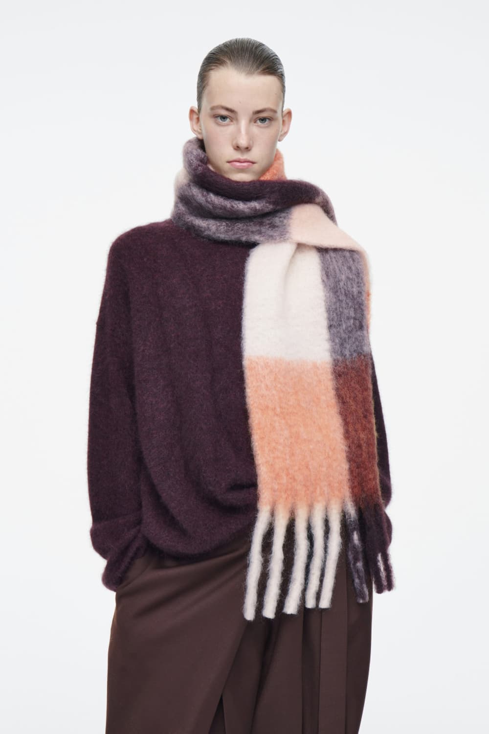 코스 브러쉬드 모헤어 머플러 / 여성 목도리 / 여성 머플러 상품이미지1