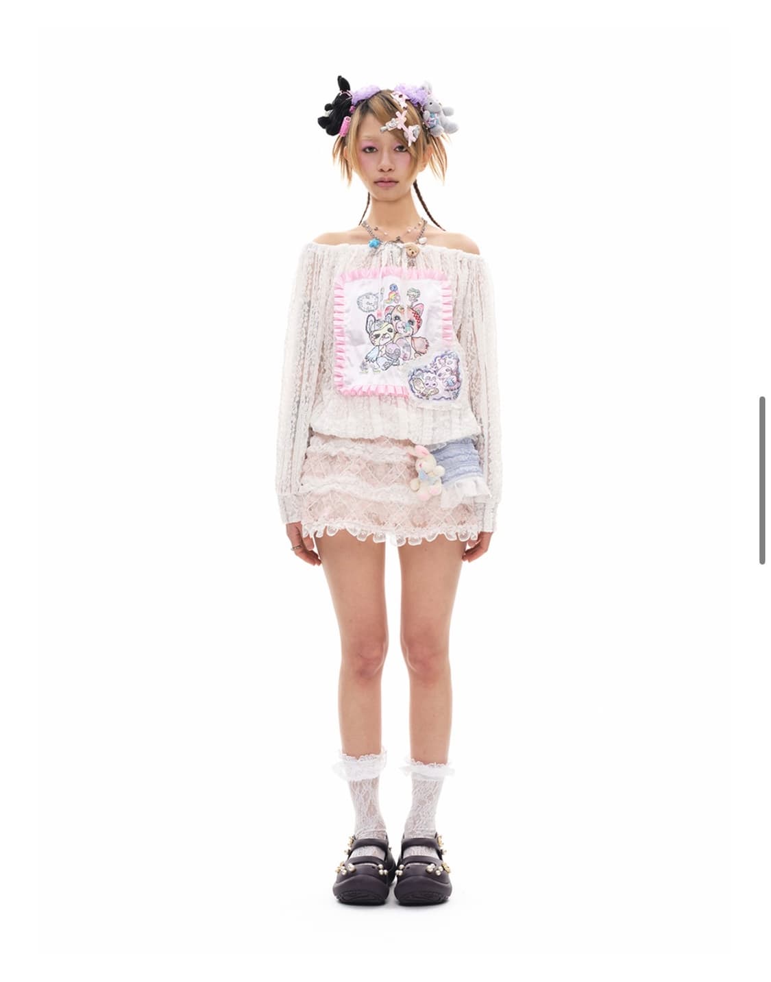 유쓰배쓰 레이스 오프숄더 상품이미지2