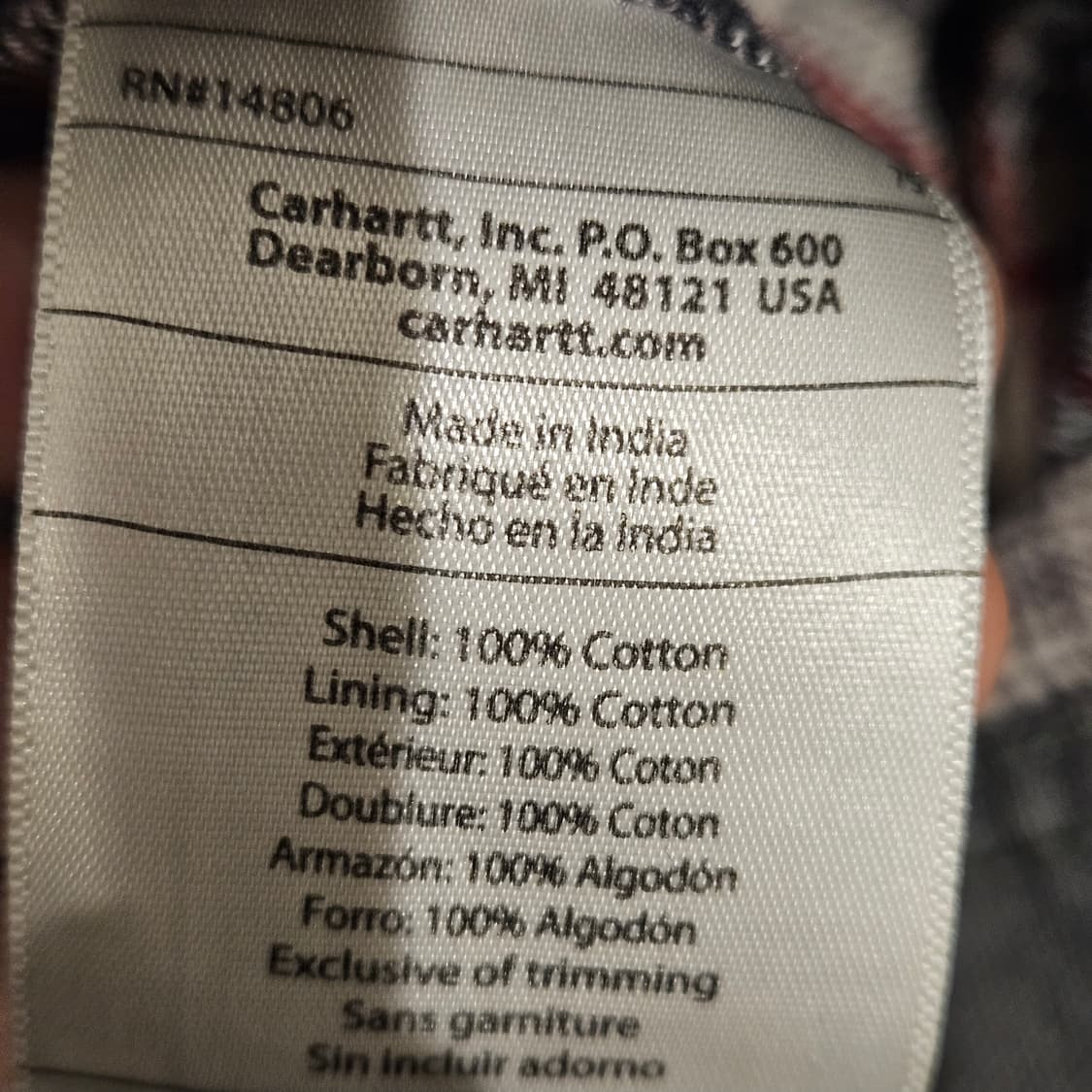 칼하트 타탄체크 캔버스 워크셔츠 상품이미지8