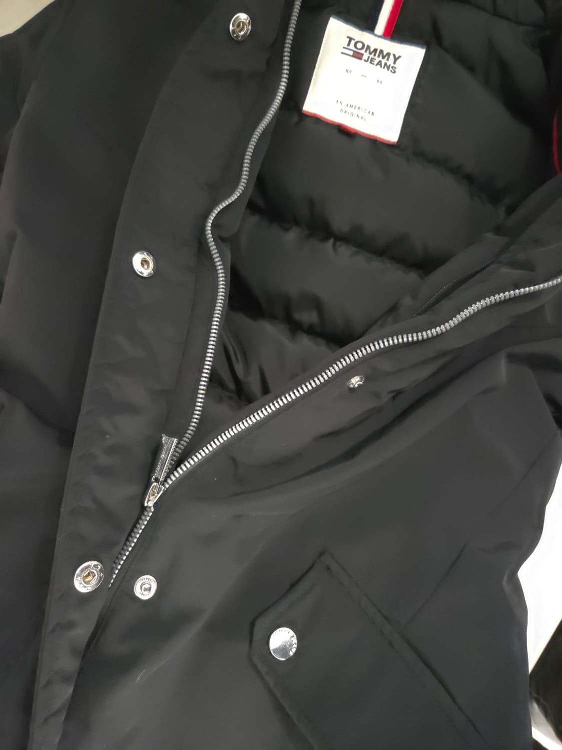 타미힐피거 블랙 다운 롱패딩_XS 상품이미지6