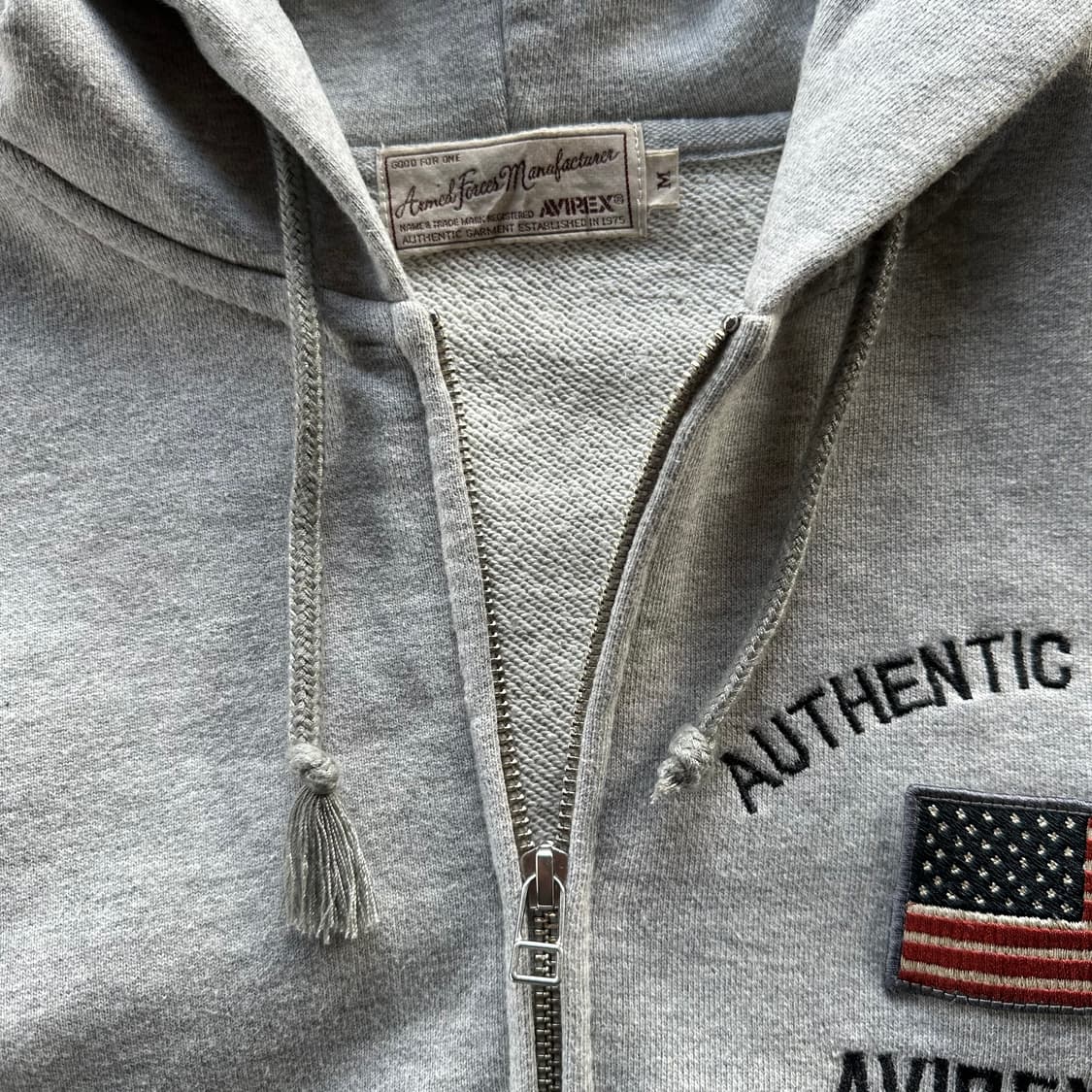[M]아비렉스 AVIREX 스펠아웃 그레이 후드집업 상품이미지8