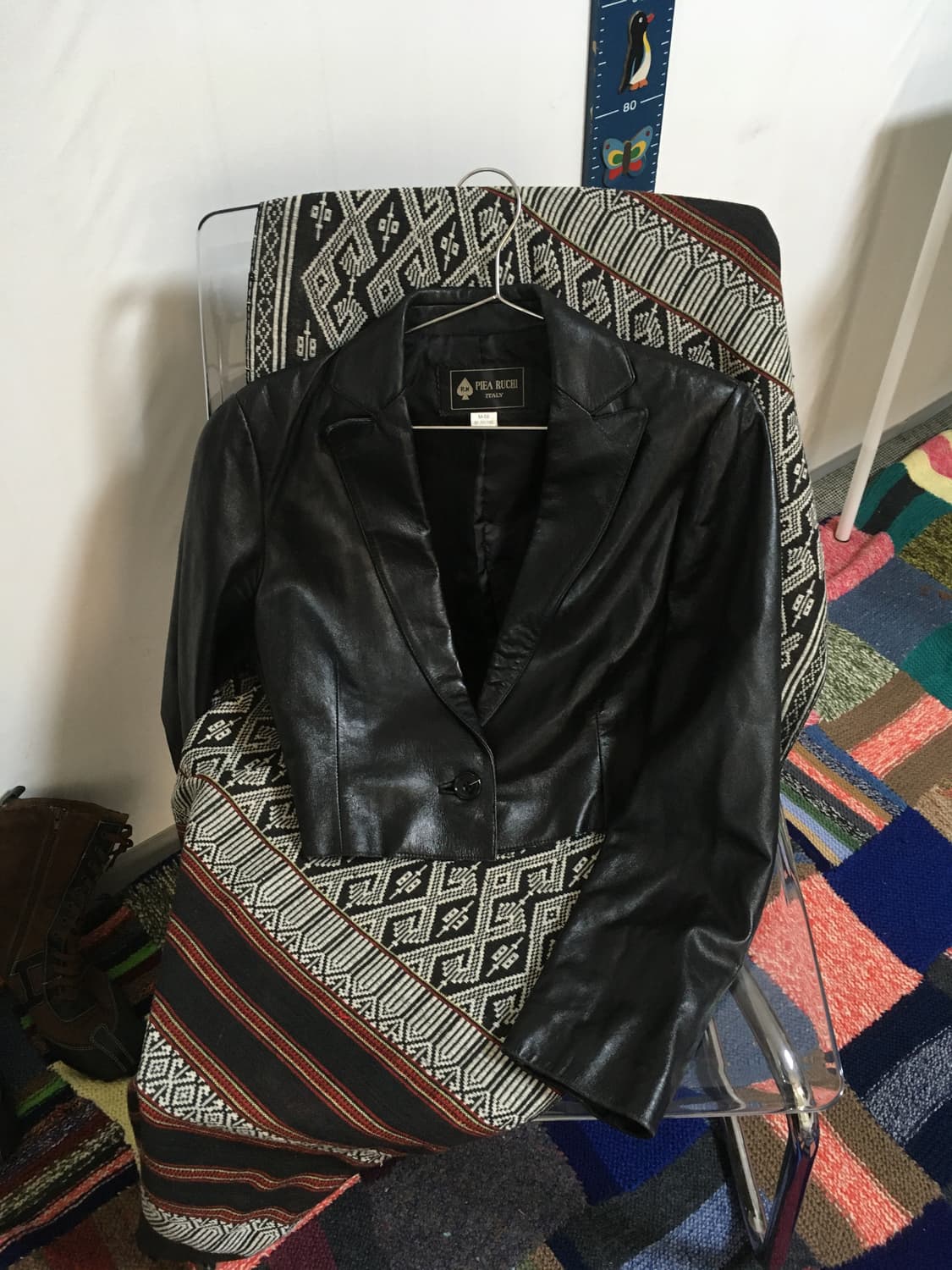 PIEA RUCHI Italy Black Leather Single Bu 상품이미지3
