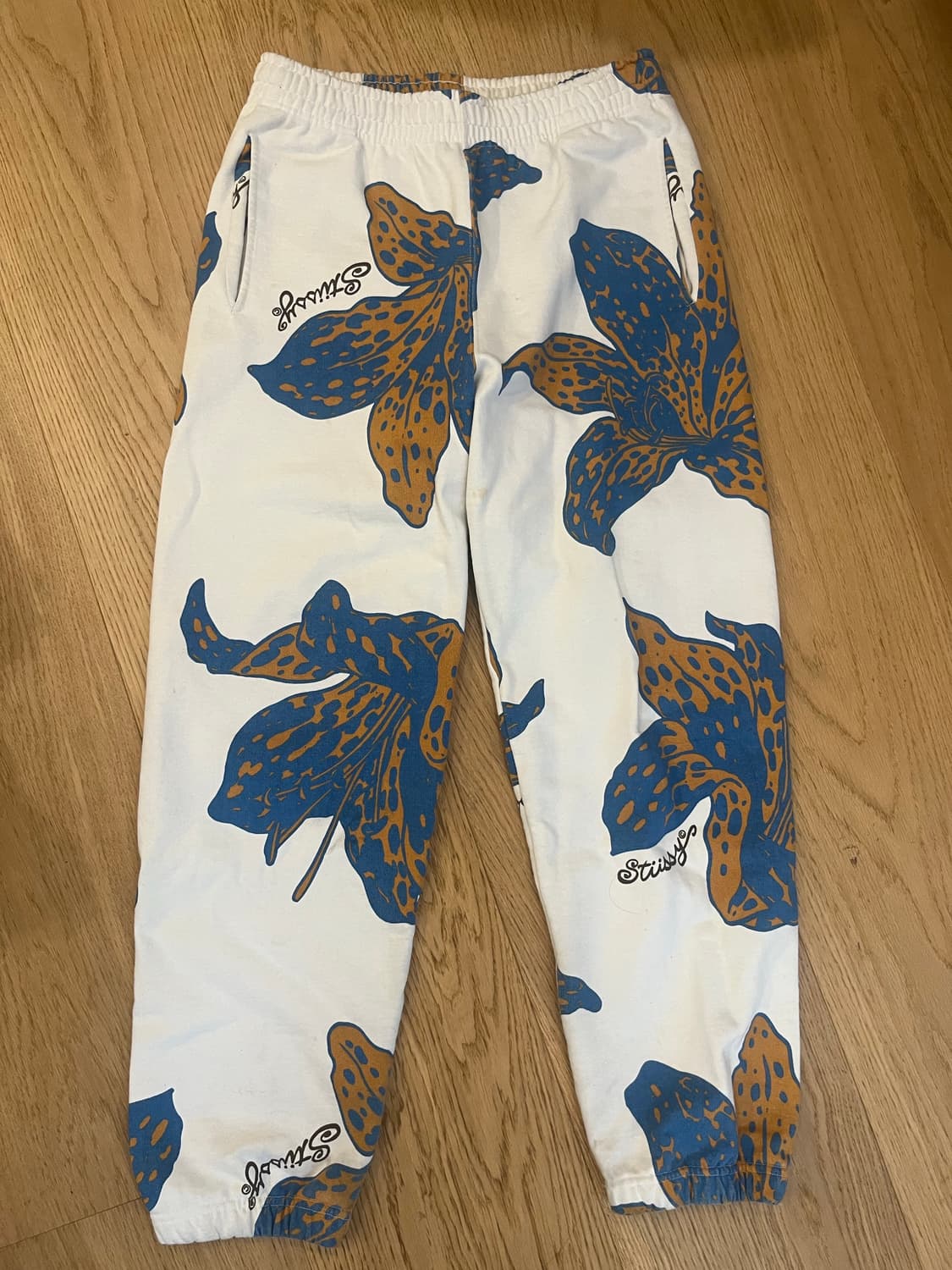 스투시 프로럴 스웻 팬츠 s 상품이미지2