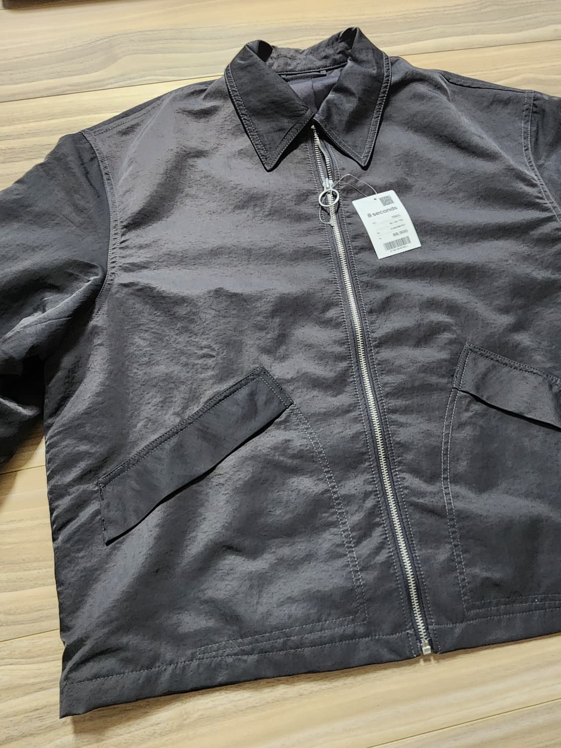 에잇세컨즈나일론카라넥집업자켓점퍼L 상품이미지3