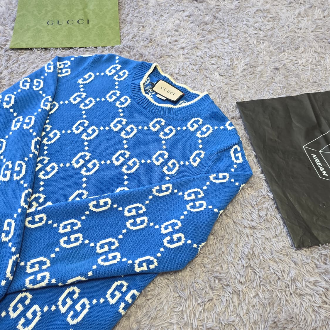 {클로젯}[S][실측M]구찌 인타르시아 코발트블루 니트 상품이미지2