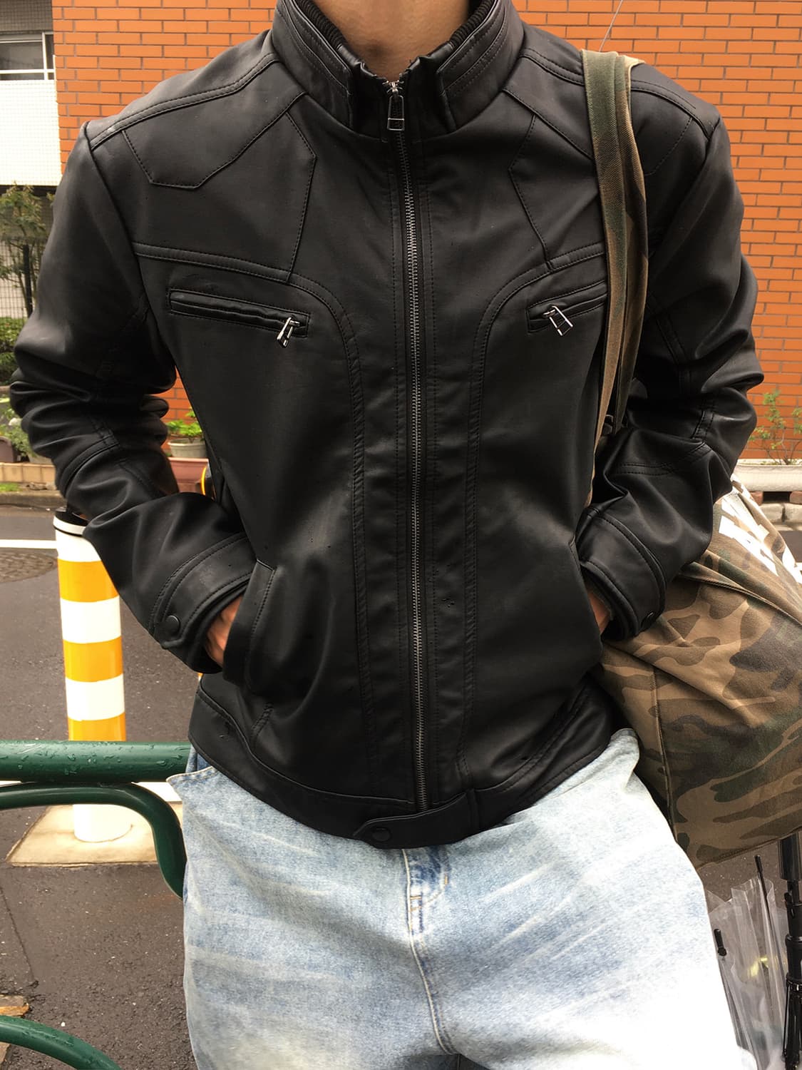 슬림 레이서 레더 자켓 상품이미지1