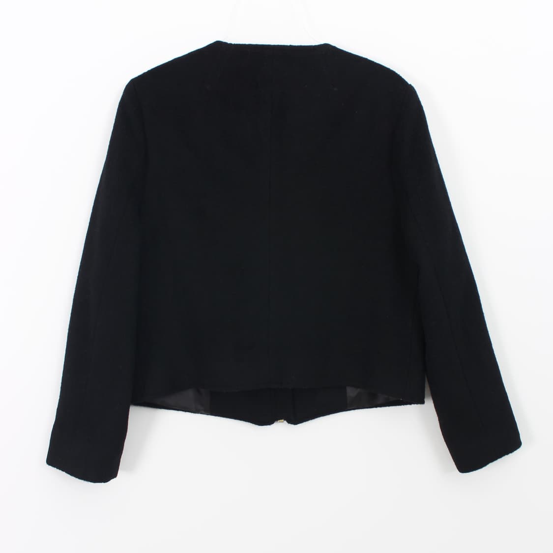 마자 컬렉션 Mazza 앙고라 울 집업 숏 라운드넥 블랙 자켓 상품이미지6