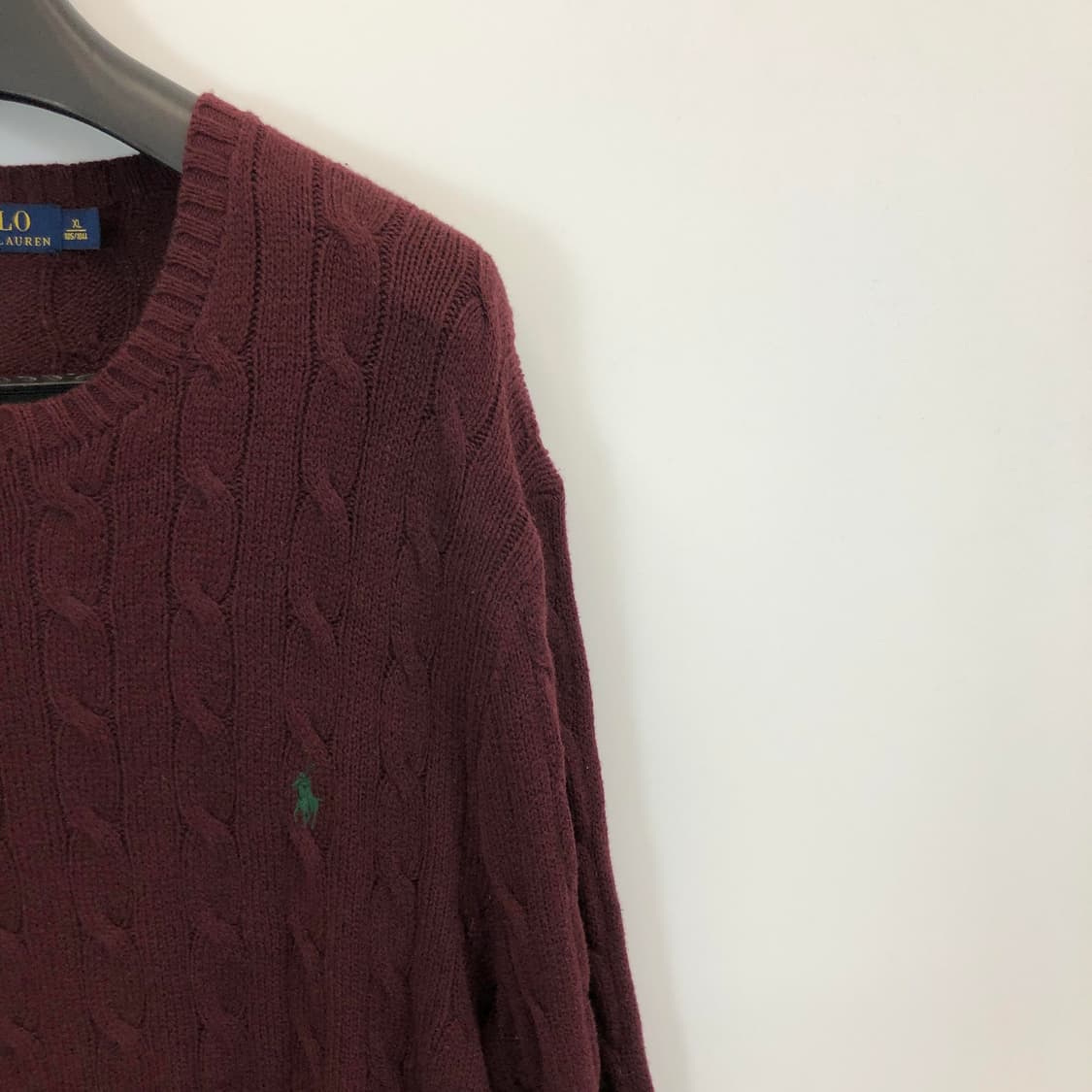폴로 랄프로렌 버건디 케이블니트 XL 110 상품이미지2