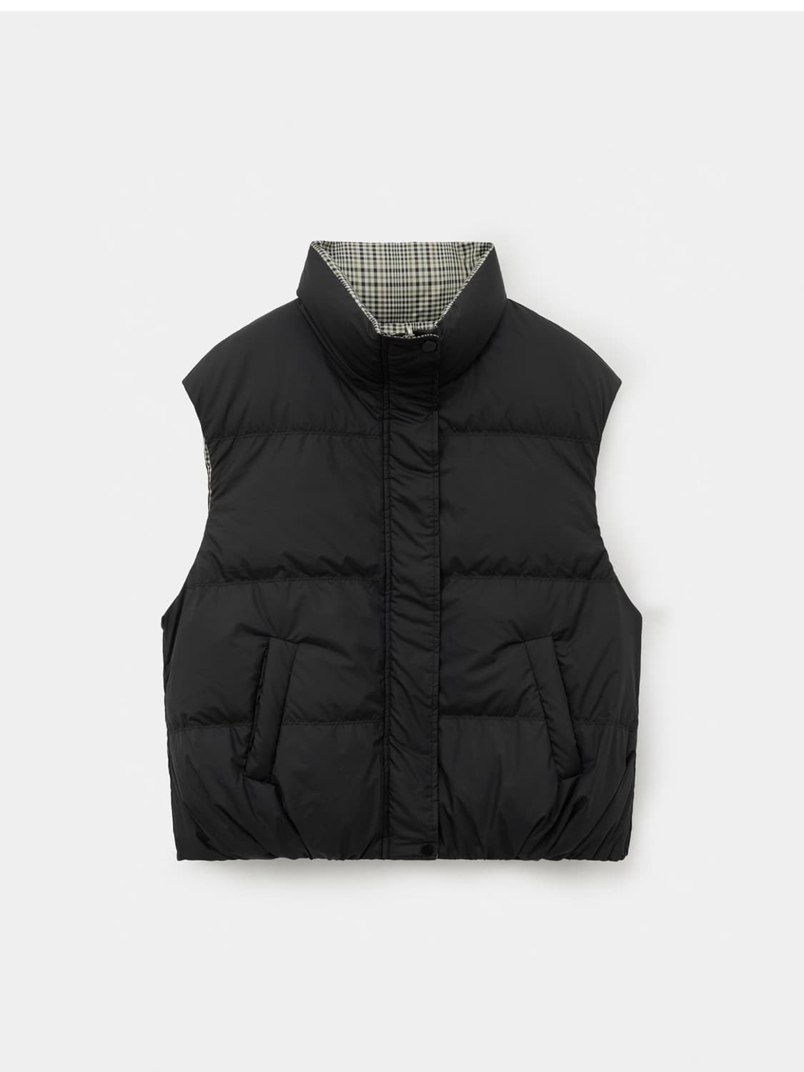 헬레네파리스 오리털 리버시블 체크 베스트 [블랙] 상품이미지3