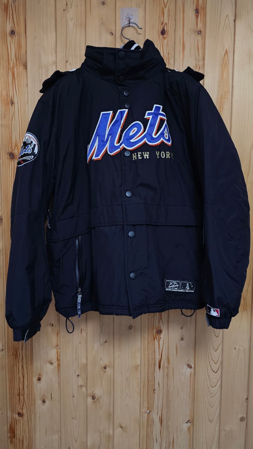 유일매물☆ 빈티지 MLB 뉴욕메츠 윈터한정판 스타디움자켓 후드점퍼 판매 상품이미지1
